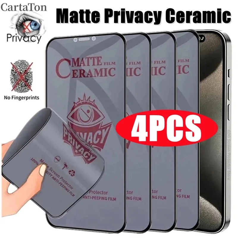 Matte Keramik-Displayschutzfolie für iPhone 15 14 11 16 13 Pro Max 12 Mini 7 8 Plus XR X XS SE2022 Anti-Spionage-Folie, kein Glas