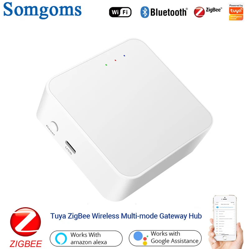 Tuya Gateway ZigBee WIFI Bluetooth Mesh Bridge Hub Smart Home Control For Tuya Smart Life Alexa Google Home Multi-mode Home Hub