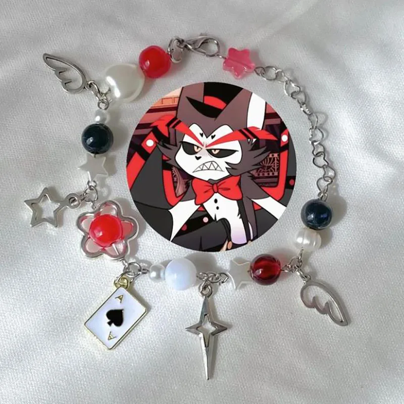 handmade Alastor & Lucifer Charm Bracelet Hazbin Hotel aesthetic