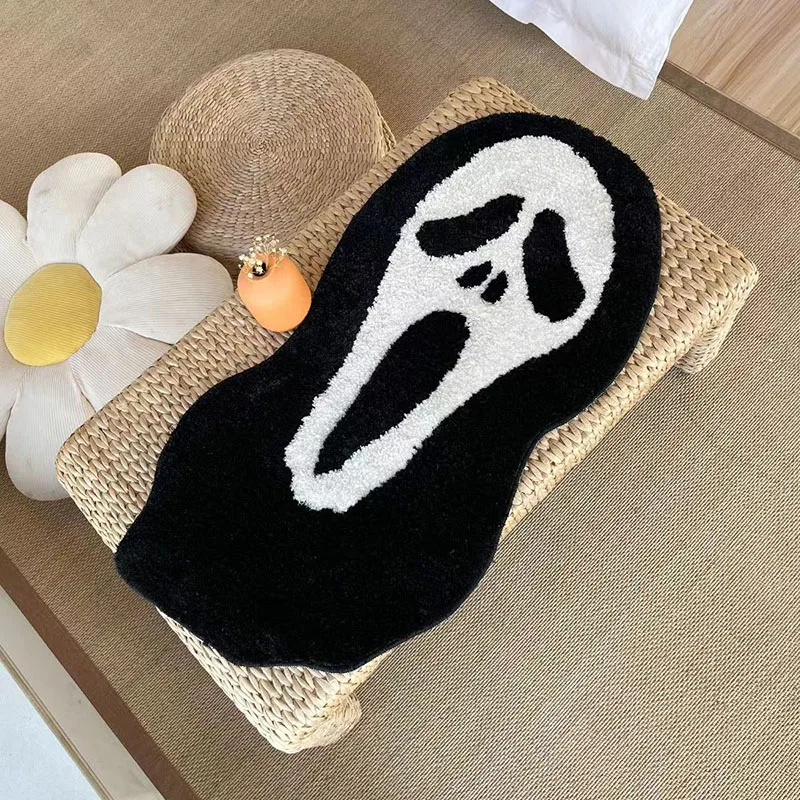 

Creative Ghost Face Shaped Soft Bedroom Bedside Rug Kids Non-Slip Baby Playmats Floor Mat Living Room Mats