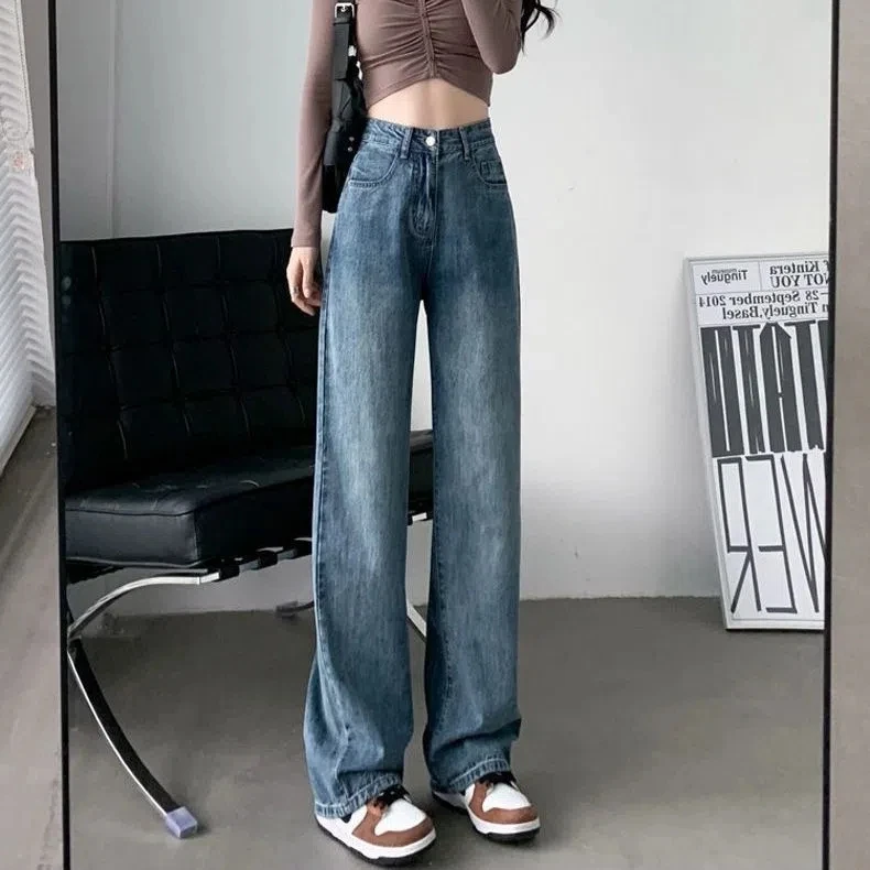 

Retro High Waist Wide Leg Jeans Women's Loose Straight Cut Pants Dra Long Trousers Autumn 2024 New Sle Slimming Effect