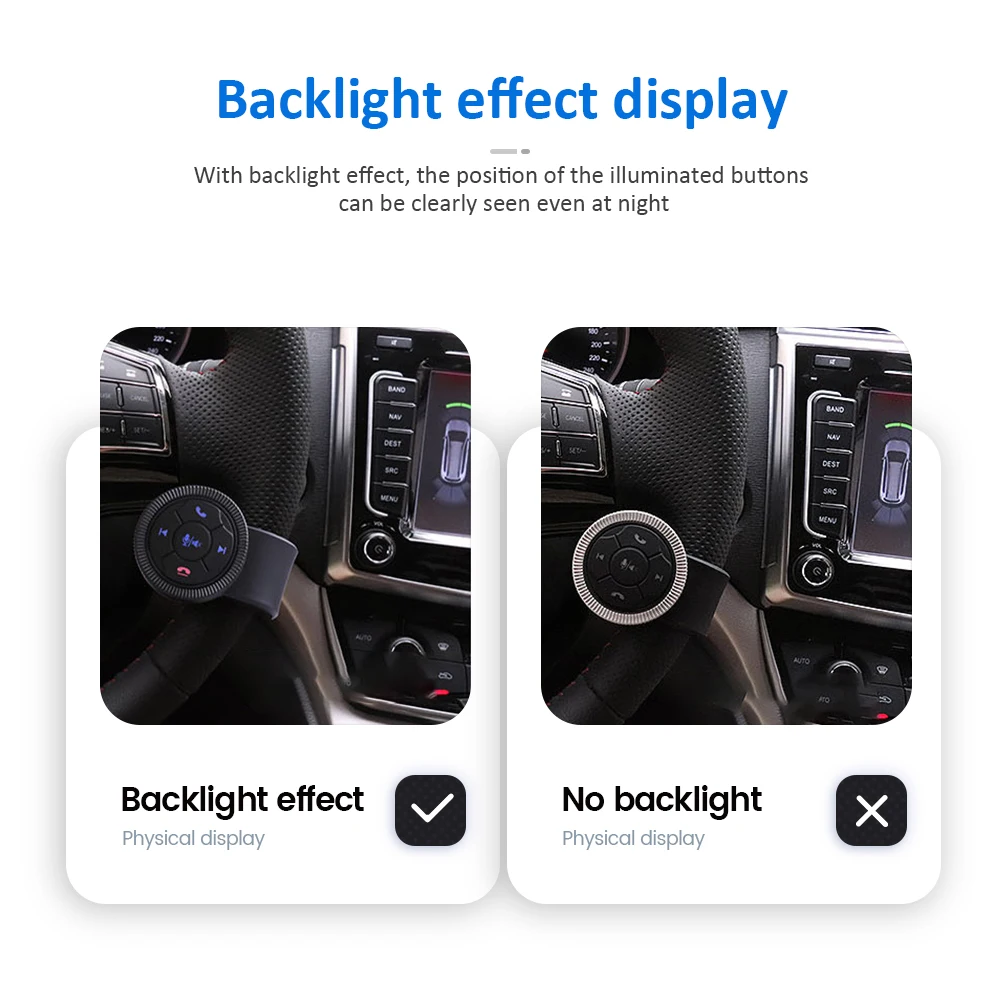 Универсальная автомобильная Беспроводная кнопка дистанционного управления на руль с 7 кнопками и подсветкой, подходит для автомобильного радио, DVD,