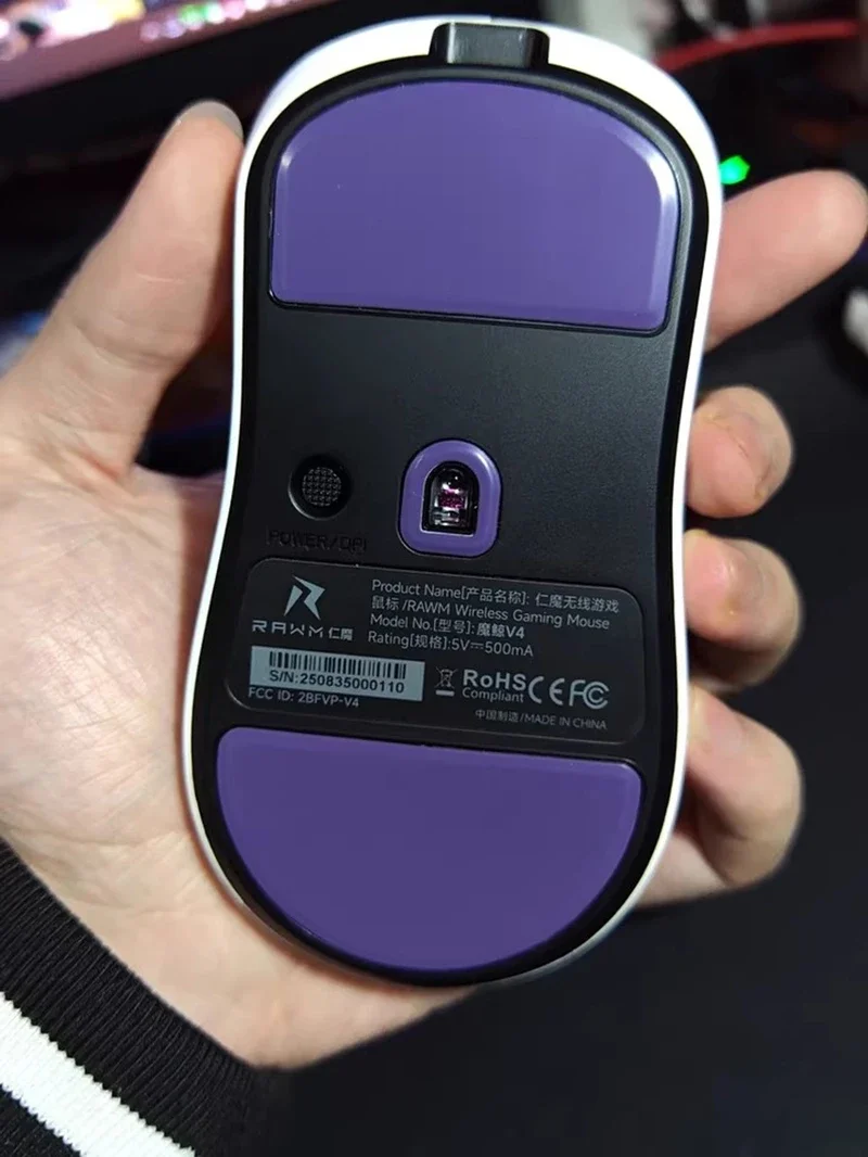 1 Set PTFE Anti-Collapse Arc-Edged Mouse Skate For RAWM Leviathan V4 Similar To Obsidian Air Purple Haze Mouse Feet Glides