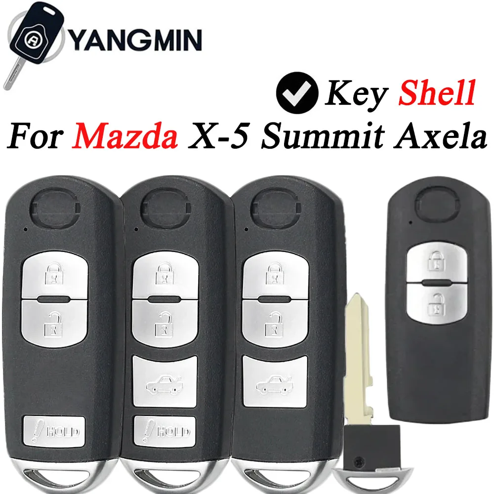 Yangmin Sleutel Shell Case Voor Mazda X-5 Summit Axela Atenza M3 M6 CX-5 Auto Afstandsbediening Sleutel Met Ongesneden Blade Smart afstandsbediening