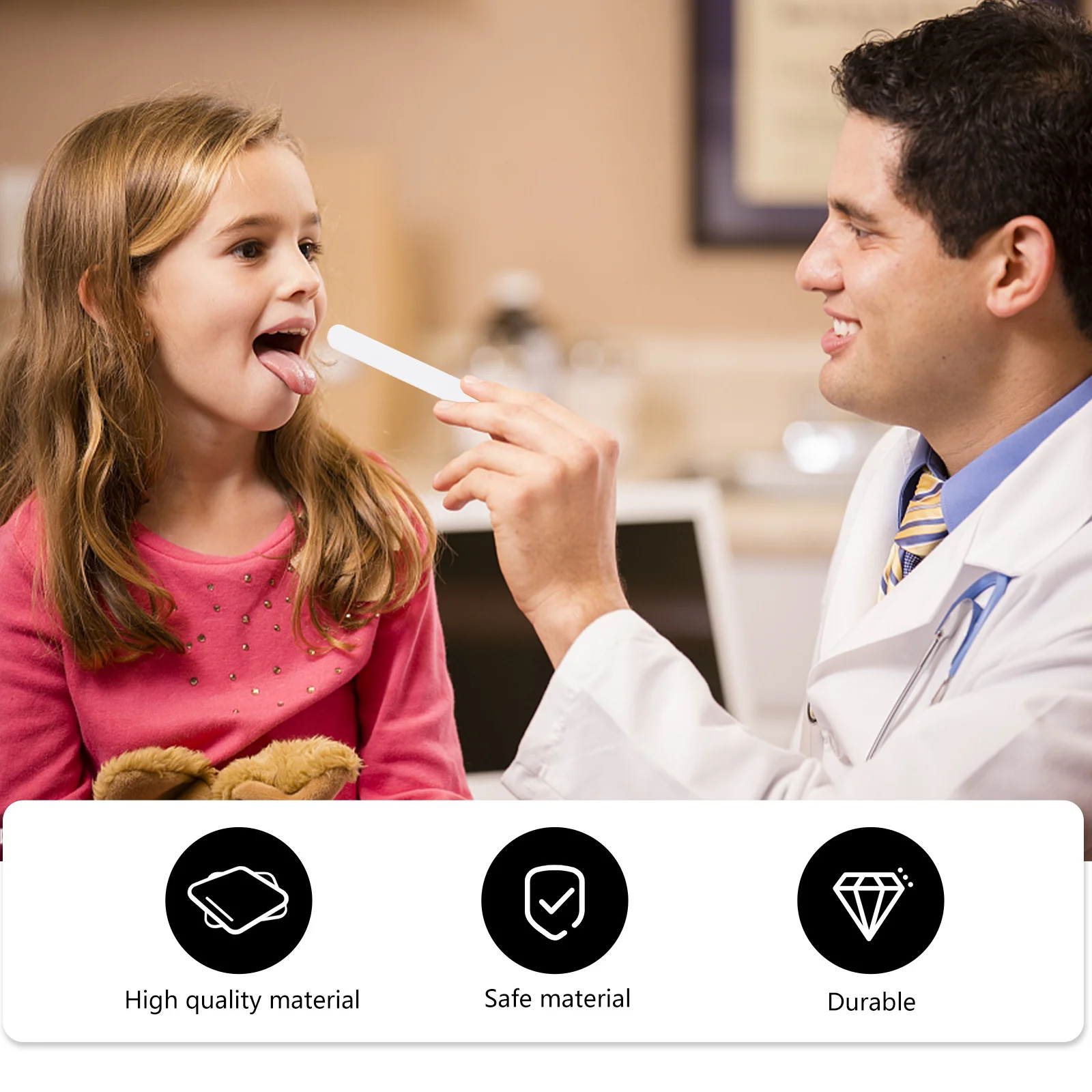 

20pcs Pp Stirring Rod Tongue Depressor For Professional Medical Teaching Tools Disposable Smooth Oral Examination