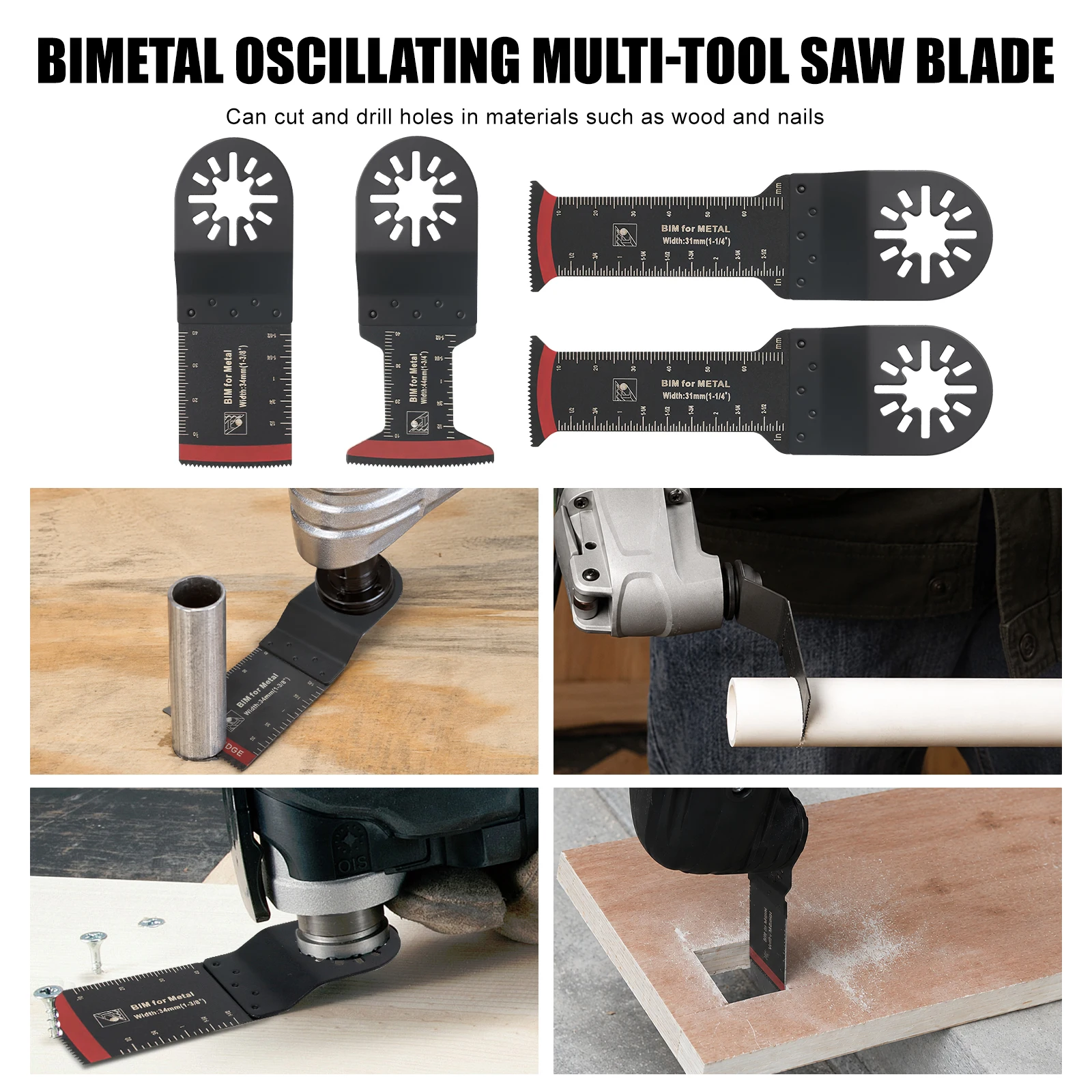 Oszillierendes Multifunktionswerkzeug-Klingenset Holz Metall Kunststoff Sägeblätter Schleifpads Raspel Universelles Zubehör-Set 10-85 Teile – Detail 5