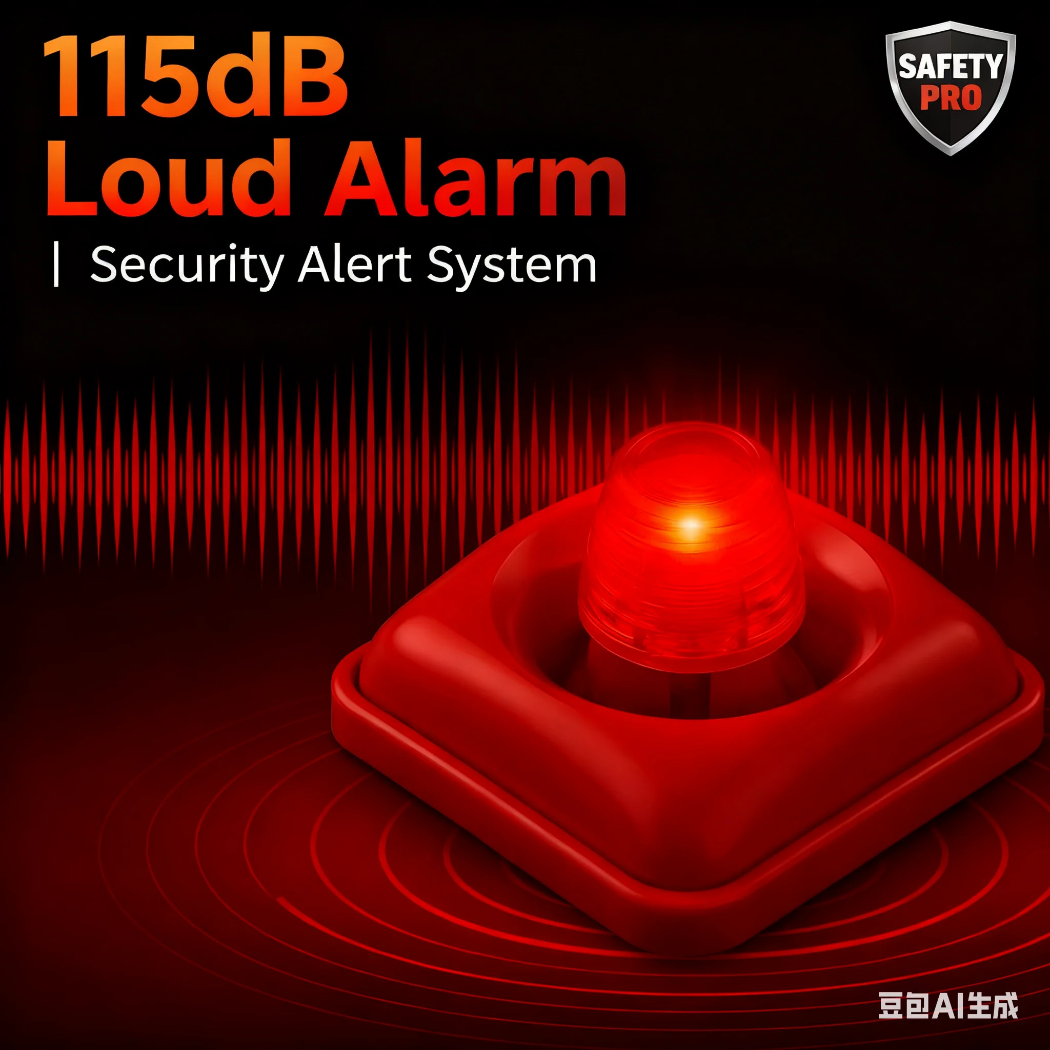 115dB Mini Fire Alarm Strobe Horn - 120/min Flash LED, DC12/24V Wide Voltage, Audible Visual Warning for Fire Safety！
