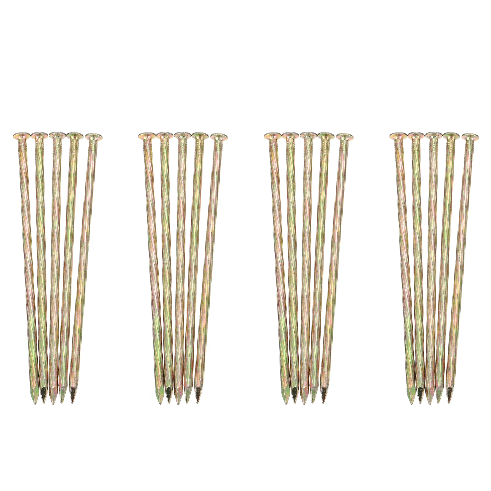 

20Pcs Spiral Nail Galvanized Spiral Texture Landscape Edging Spike for Turf Garden Stake Anchor Carpentry Nail