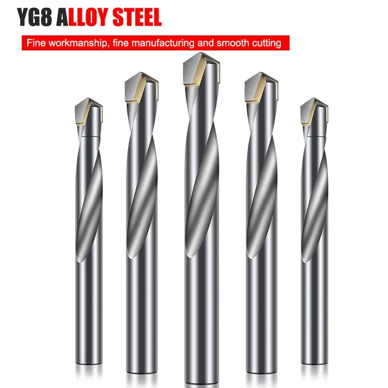 YIFINO Parallel Shank Hard Alloy Bit Large Full Drilling Iron Stainless Steel Drilling Special Super Hard Fried Twist Drill