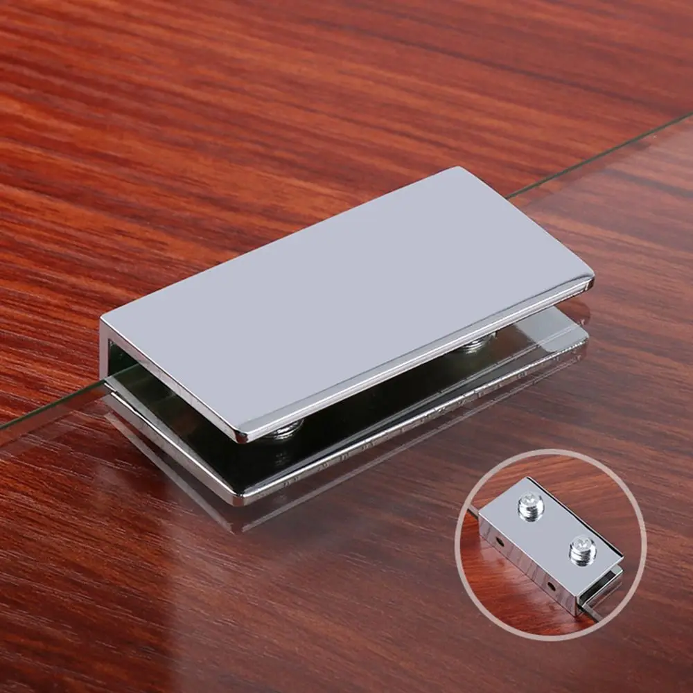1Pc Durable Nickel Finish Furniture Hardware Shelf Holder Support Glass Clamp Panel Bracket Shelves Clips