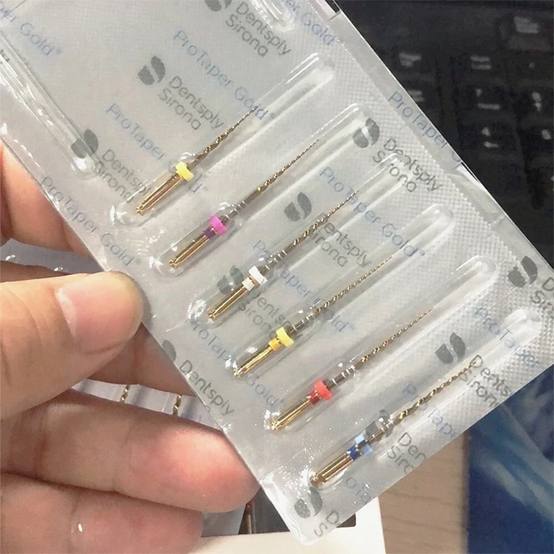 

5PKS Dental Pro/Taper Gold Rotary Instrument Heat Activation Flexible Engine Files For Root Canal Tool Dentistry Material