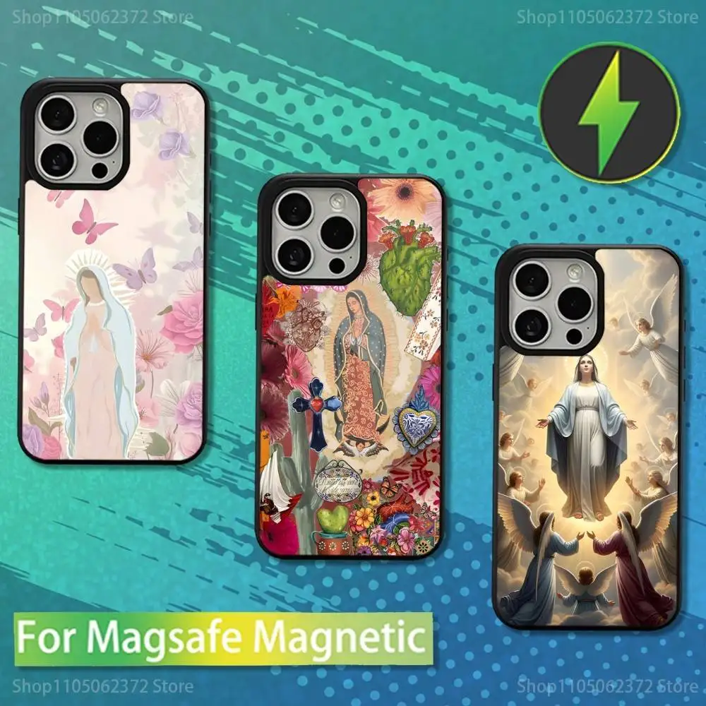 

Virgin De Guadalupe Art Phone Case For iPhone 16,17,15,14,13,12,11,Pro,Max,Plus,Mini,Magsafe,Magnetic Wireless Charging Case
