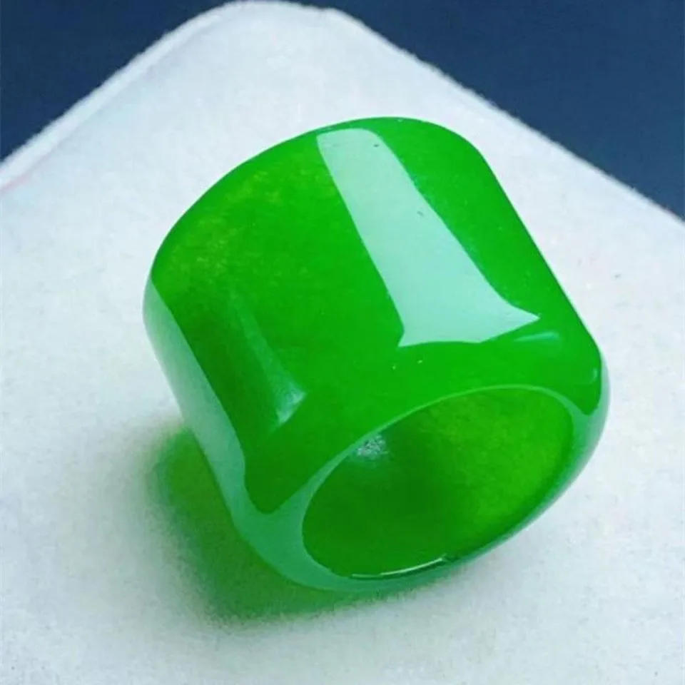 Grade A Green Jade Wide Band Rings Men Women Healing Gemstone Fine Jewelry Genuine Myanmar Jadeite Purple Burma Jade Thumb Ring