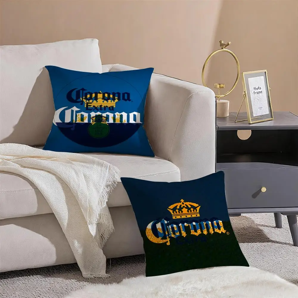 C-corona Brand Pillow Case Double-Sided Plush Sofa Cushion Covers Organic Breathable Invisible Zipper