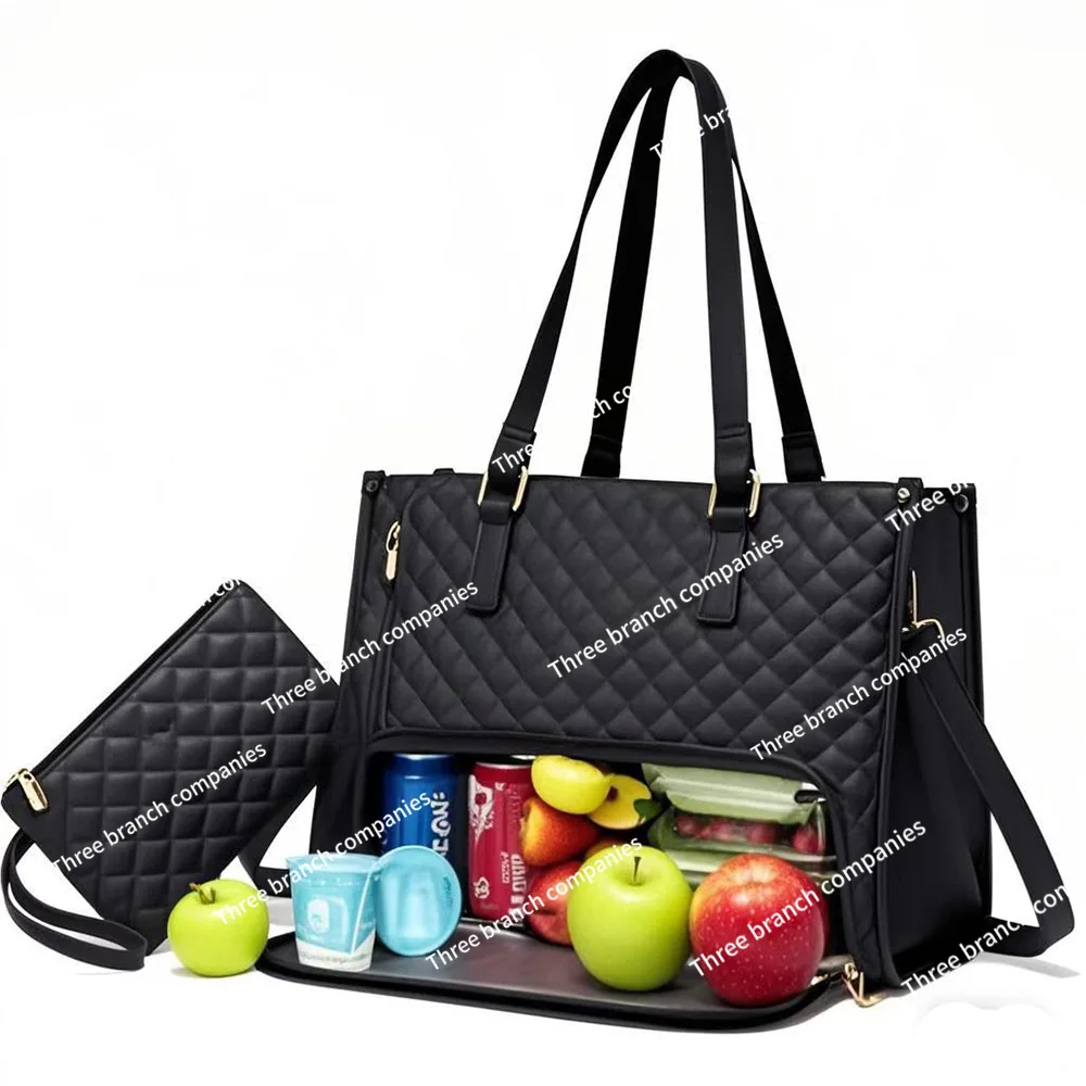 Tas Makan Siang Tas Tote Kapasitas Besar Laptop Pekerja Kantor Kotak Makan Siang 2 in 1 Satu Selempang Bahu