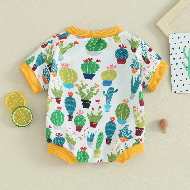 Western Baby Boy Girl Clothes Cow Print Bubble Romper Oversized Tshirt  Short Sleeve Bodysuit Summer Outfits