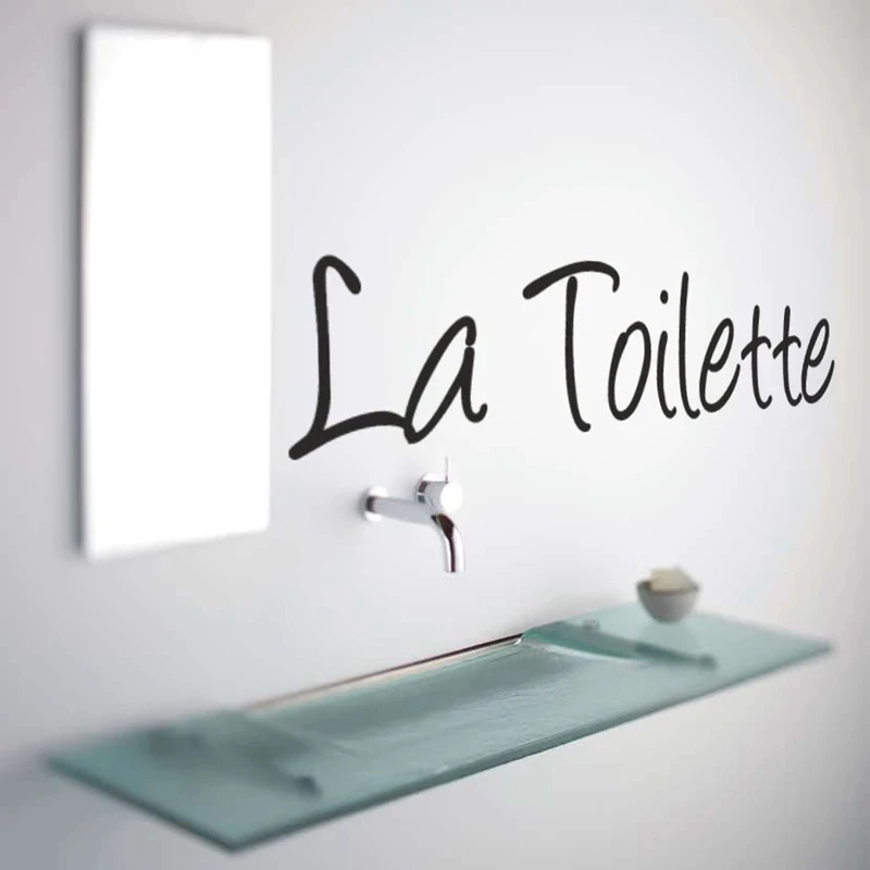 Franse Woondecoratie-Wc Entrance Sign Sticker La Toilette Muursticker Citaat Decal Voor Frankrijk Home Toilette Decor