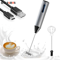 Portable Electric Milk Frother Handheld Coffee Foamer Mini Blender Stainless steel Egg Beater Drink Mixer Kitchen Whisk Tools