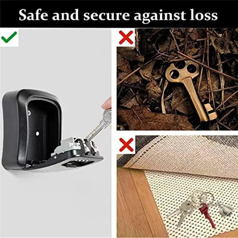 AB25-Key Lock Box Metal Key Lock Box Wall Mounted Waterproof Key Storage Lock Box With Mounting Kit