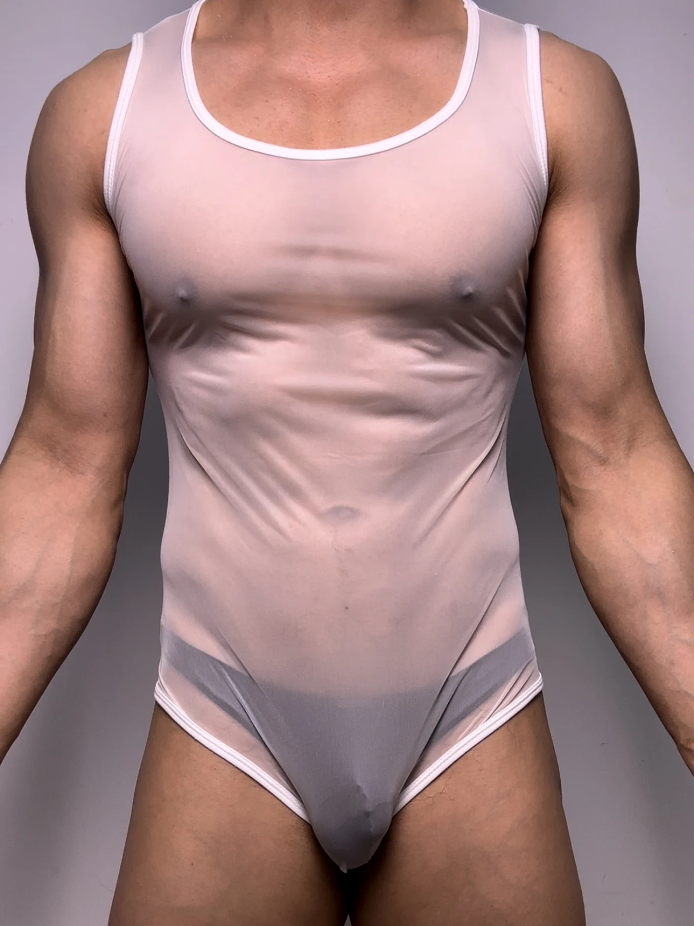 جديد رجل الصيف مثير شبكة شفافة شبكة صيد السمك تي شيرت بروتيل رياضة التدريب تانك القمم سترة السروال تنفس رقيقة الذكور سترة #3