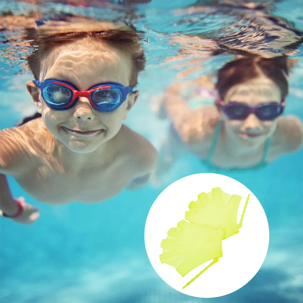 

4pcs Swimming Webbed Gloves Silicone Swim Training Paddles For Kids Diving Water Resistance Pool Upper Body Workout Toning