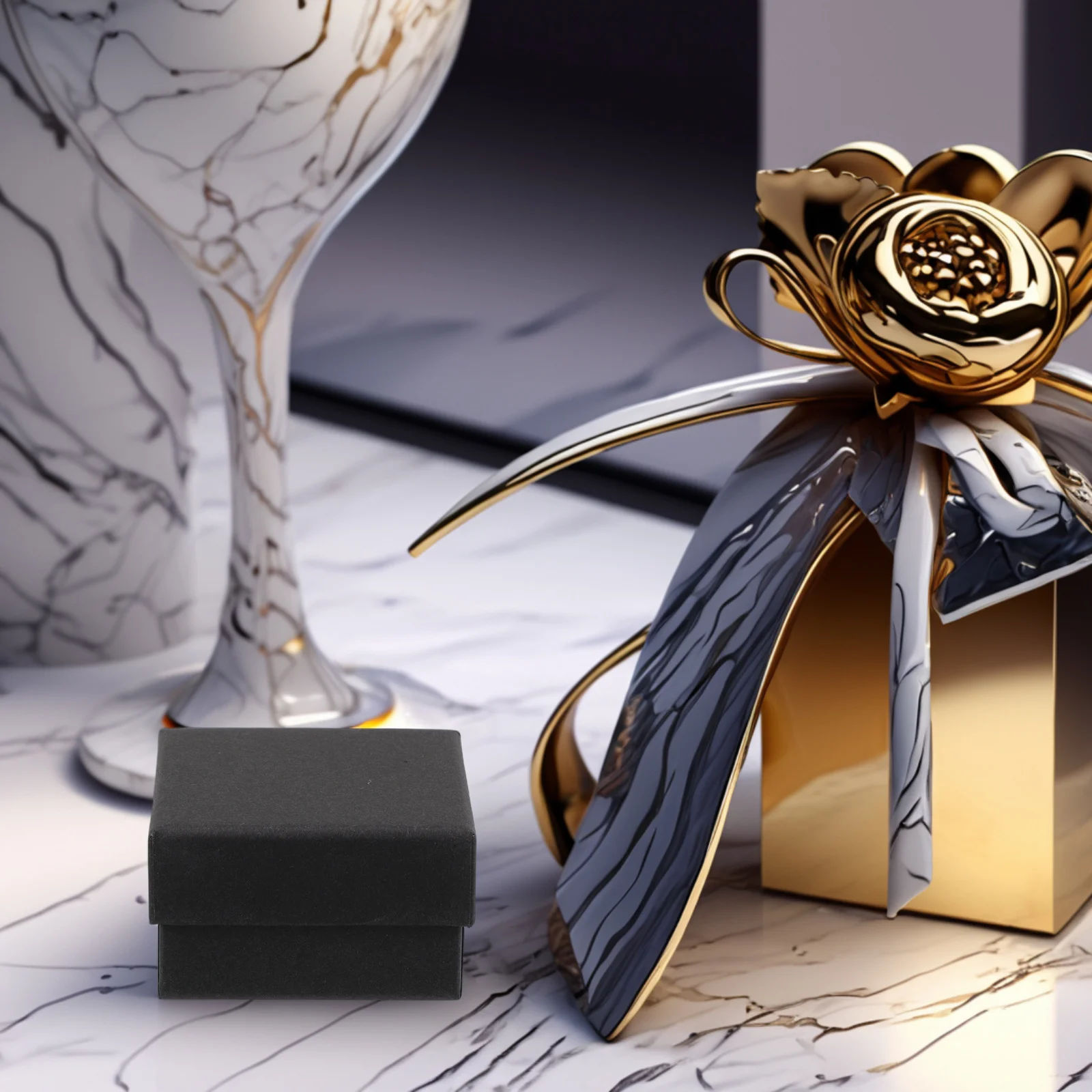 

10Pcs Black Jewelry Packaging Box Small Paper Gift Boxes for Women Ring Earring Necklace Bracelet Present Holder Display Case