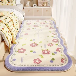 New 2024 Bedroom Balcony Wave Shaped Carpets Flower Bedside Rugs Living Room Sofa Absorbent Ins Style Floor Cushion Mats