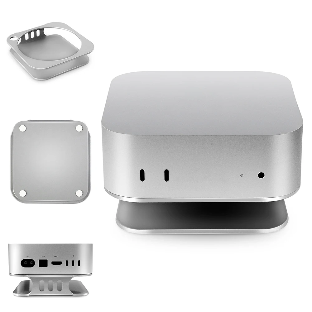 Mac Mini M4/M4 Pro用メタルスタンド デスクトップマウント 換気 放熱冷却ブラケット ベースホルダー デスクトップベースホルダー