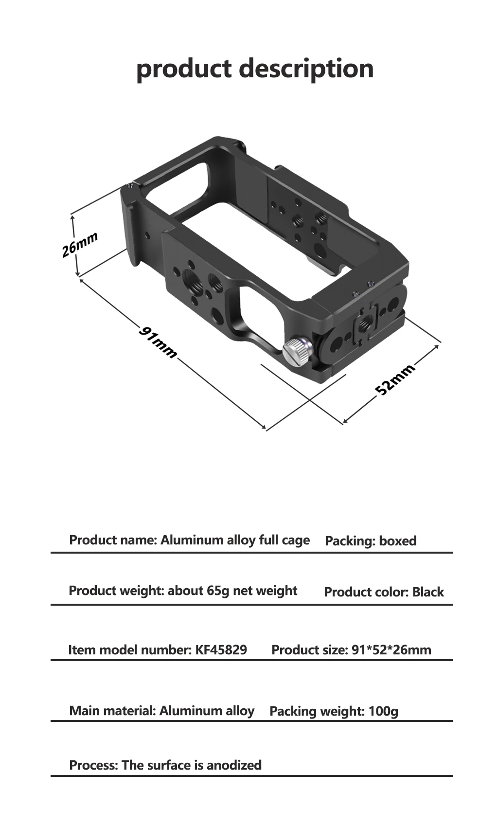 Magnetischer Action-Kamera-Käfig für DJI Action 2 Dual-Screen Vollkäfig mit Cold-Shoe-Halterung, 1/4 3/8 ARRI-Positionierungslöchern und Ladestation – Detail 10