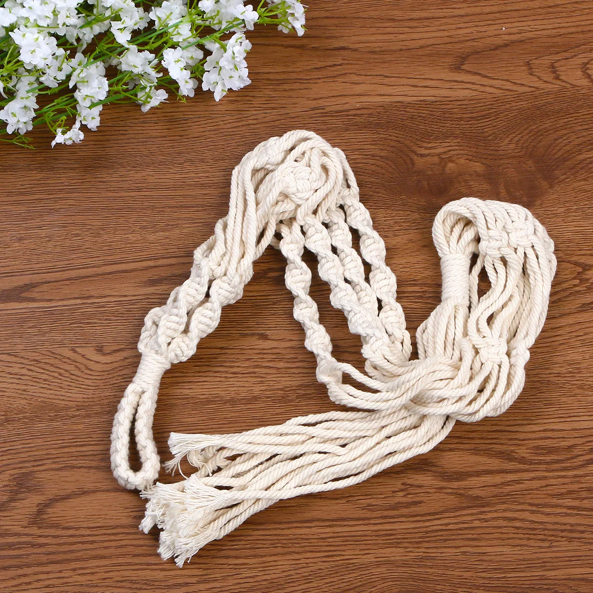 

Hand Knitted Cotton Rope Flowerpot Net Bag Hanging Plant Basket Durable Indoor Outdoor Home Garden Flowerpot String Bag