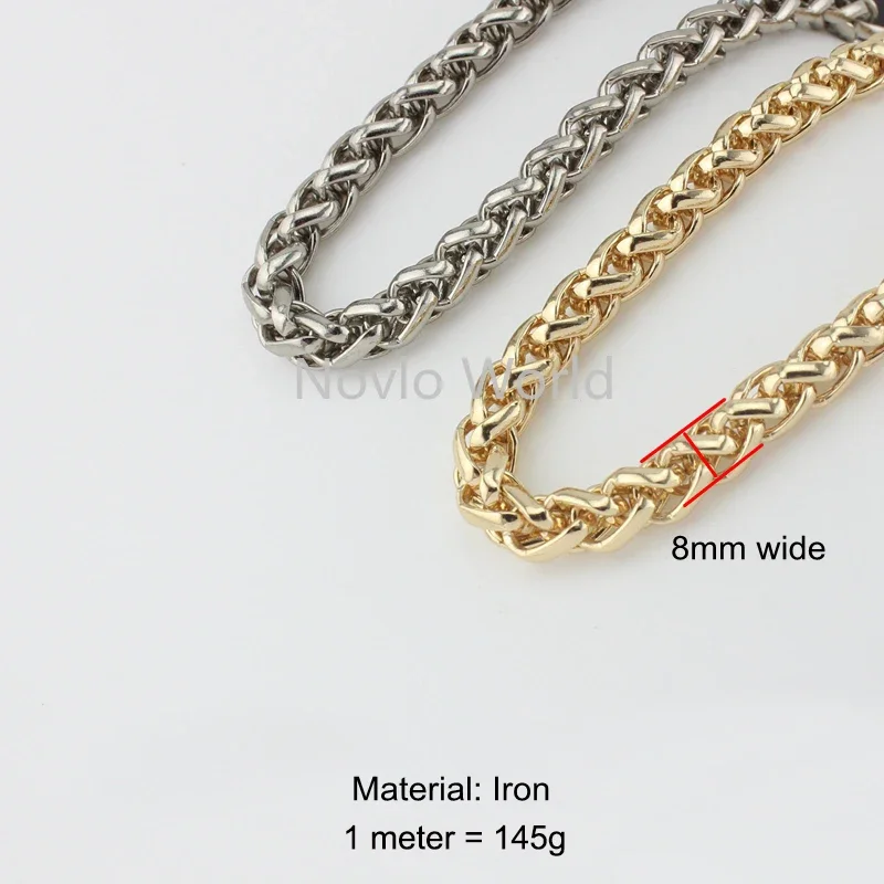 5 meters 5 colors 8mm wide wheat roller chain handle,Ladies Purse Belts Wheat Repair Chain