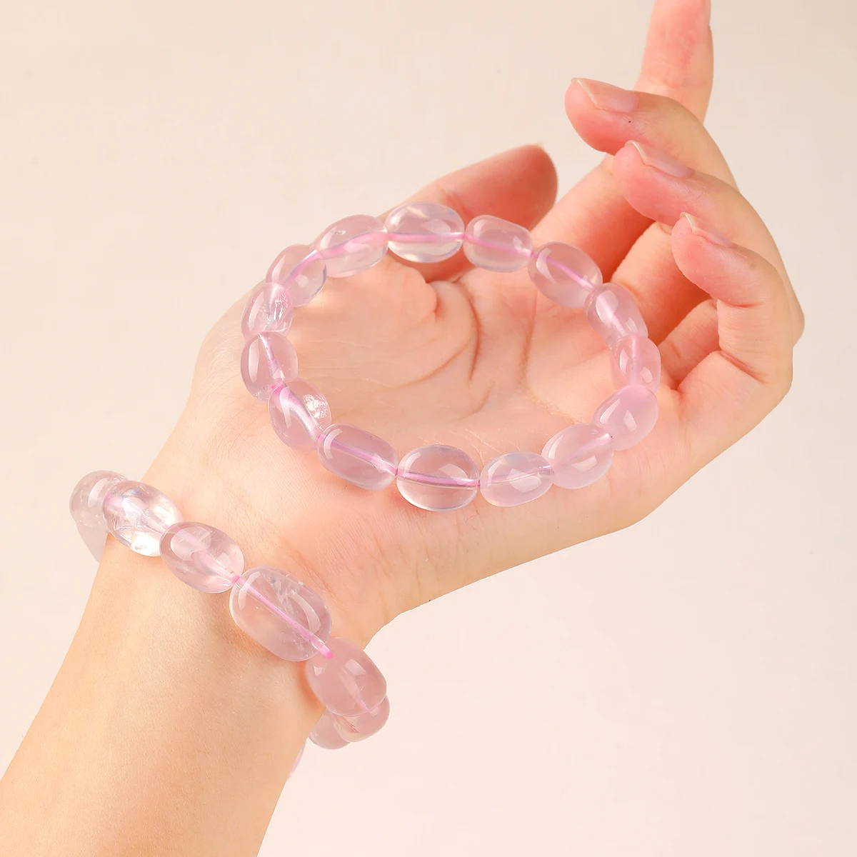 Natural Stone Rose Quartz Bracelet Citrine Beads Bracelet Women Charm Reiki Healing Energy Stretch Bangles Gifts