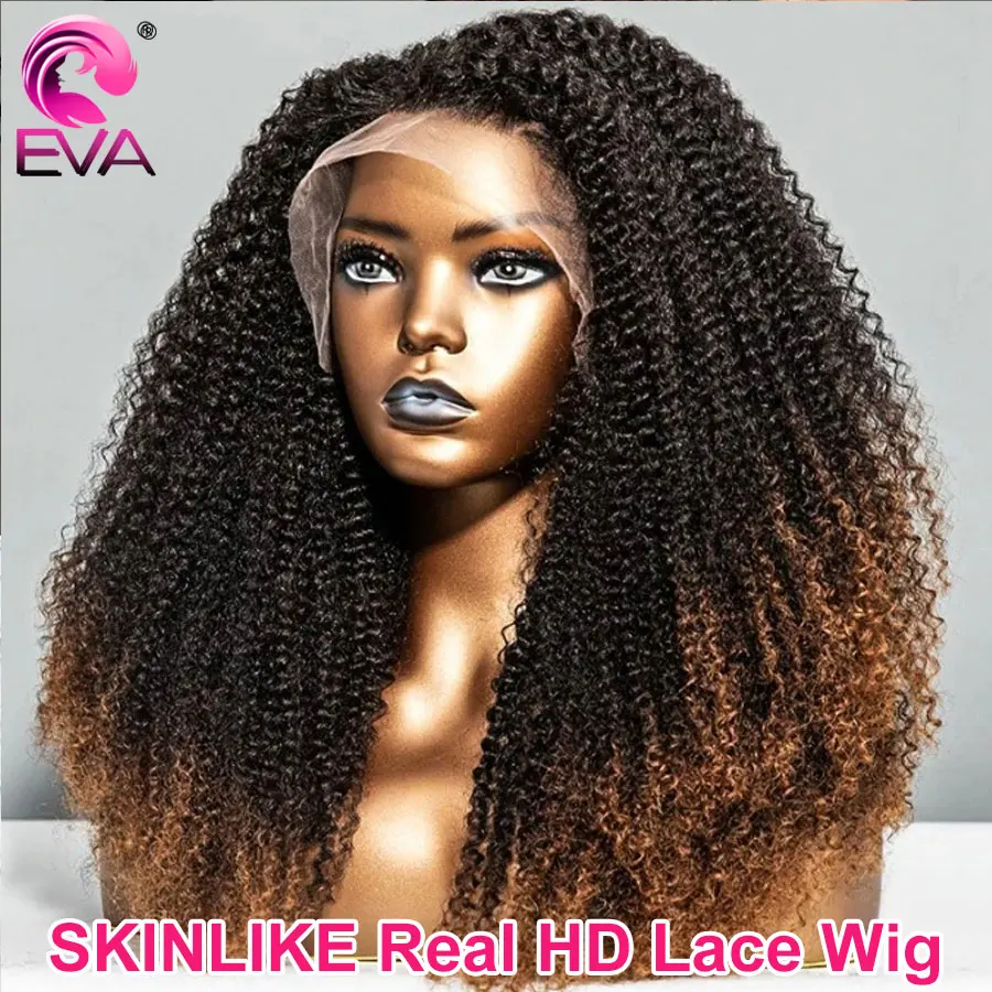 

Glueless HD Wigs Human Hair Kinky Curly 250 Density Ombre 13x6 HD Lace Frontal Wig Preplucked Curly 5x5 HD Closure Wigs Glueless