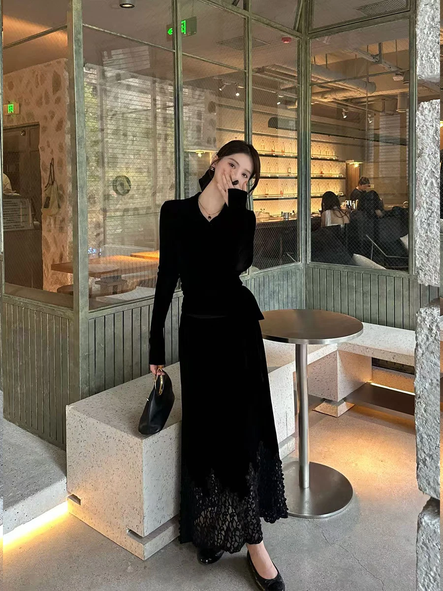 

Модная женская осенняя футболка LZY с круглым вырезом и длинным рукавом, универсальная, приталенная, из полиэстера, с круглым вырезом