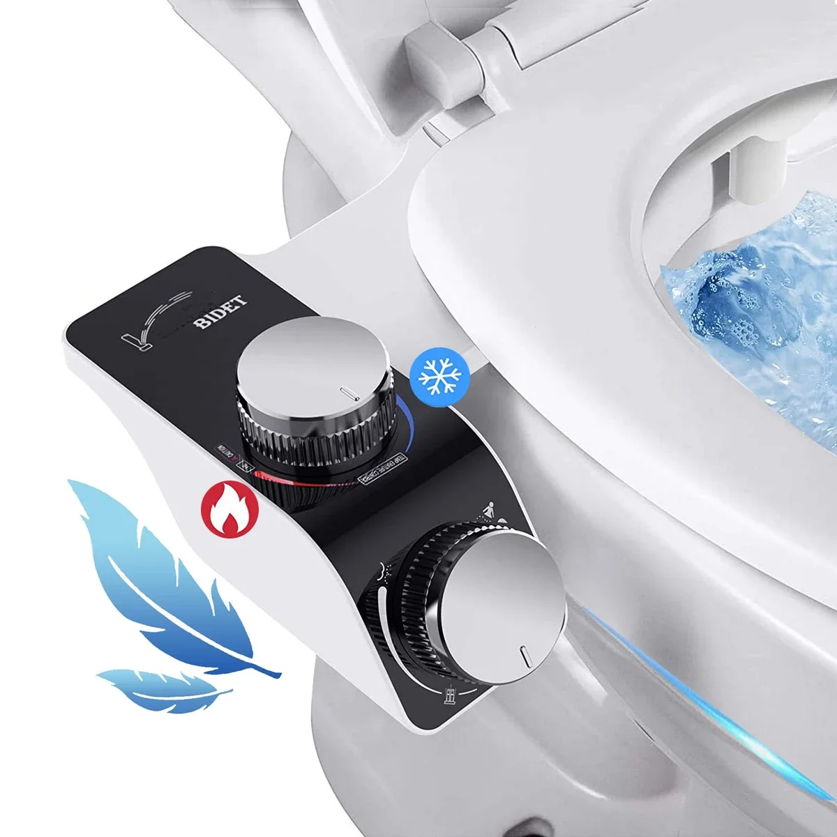 

Bidet Attachment Women's (Front/Rear Clean) Dual Nozzle Hot and Cold Non-Electric Adjustable Water Pressure Toilet Bidet Sprayer