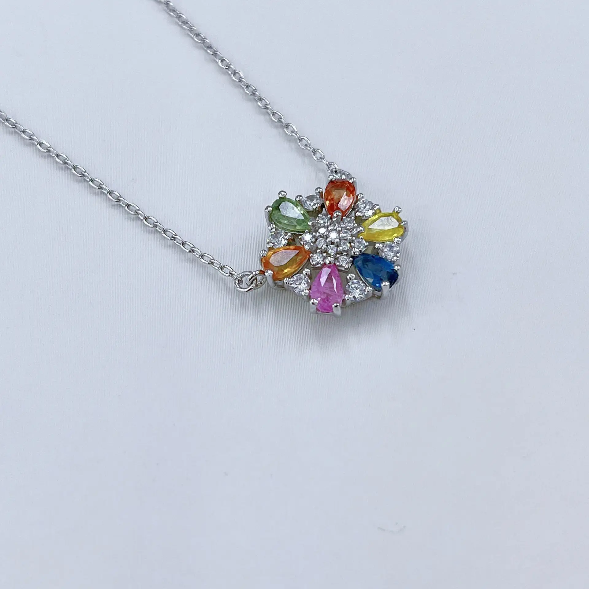 ZECAA-Pingente De Safira Para Senhora, Jóias Finas, Pedra Multicolor, Presente De Casamento, Banquete De Festa, 3x5mm