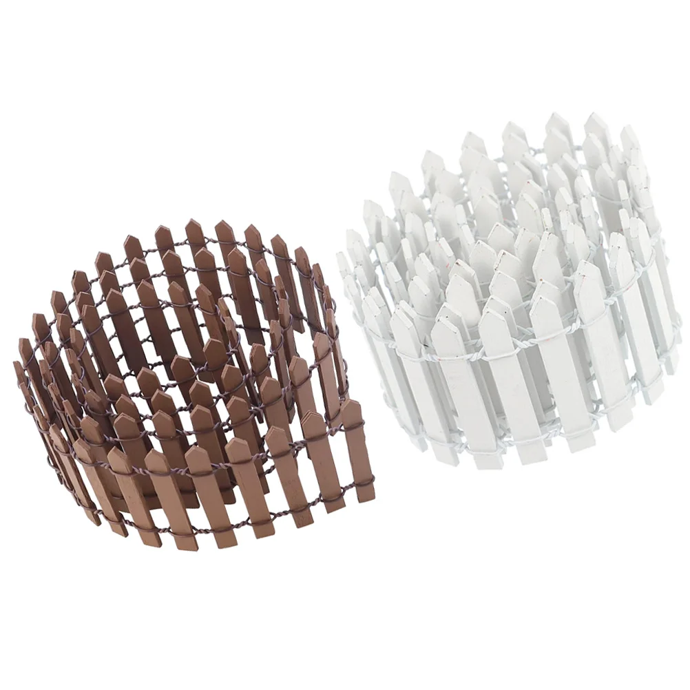 

2pcs Mini Fence High Grade Wood Durable Realistic Texture For Sand Table Mini Garden Decorative Ornament Micro Landscape