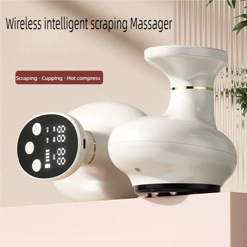 Home Electric Guasha Scraping Massage Cupping Body Massager Vacuum Cans Suction Cup Heating Fat Burner Anti-cellulite Massager