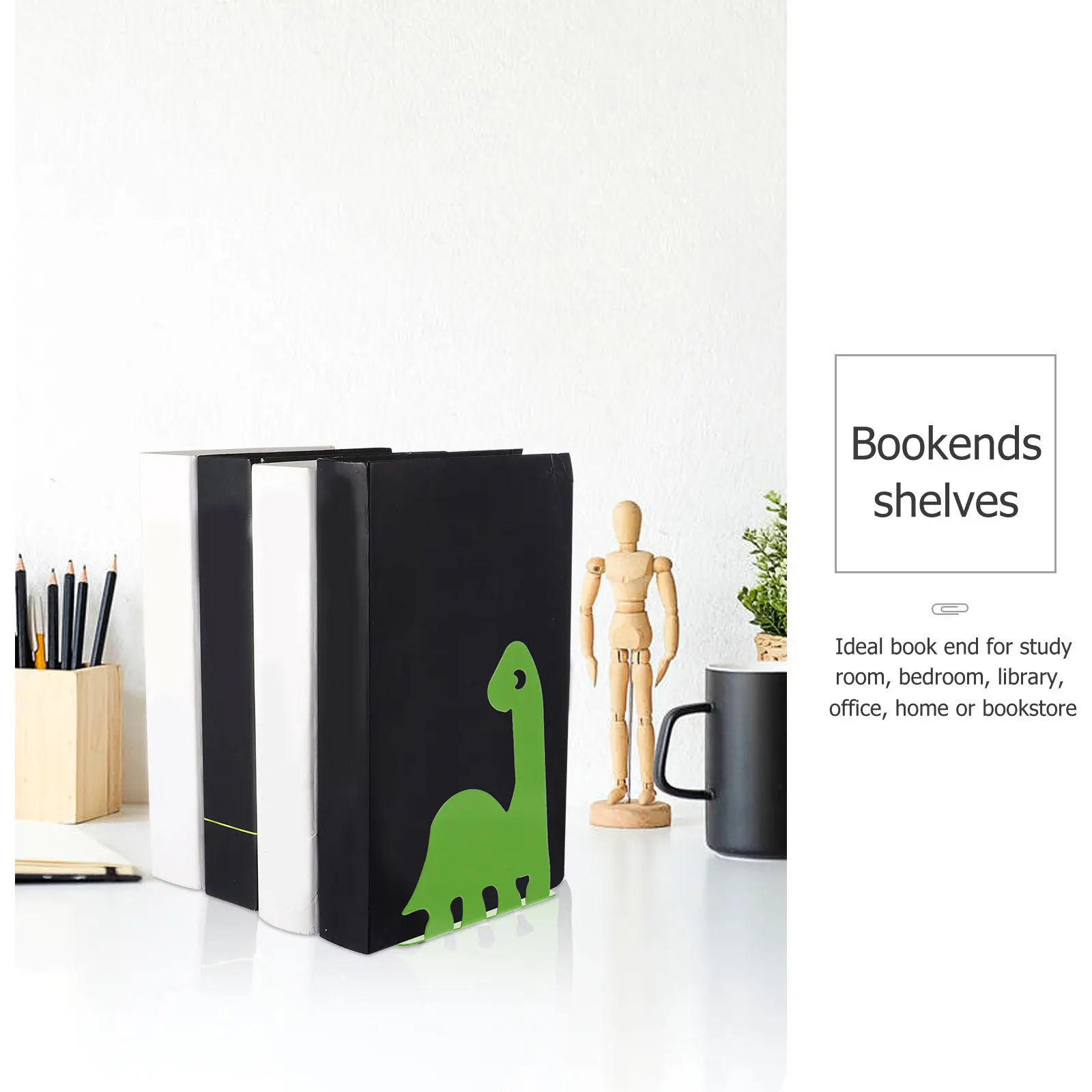 1 pair Book Stand Desktop Holder Office Organizer Bookends Home Halloween Christmas New Support Stand Metal