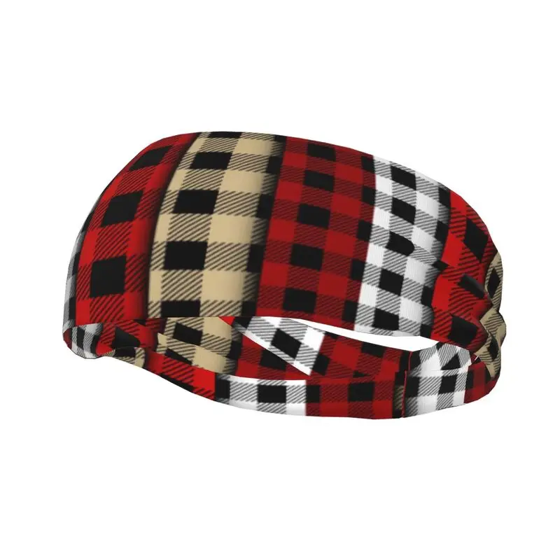 

Набор спортивных повязок на голову с принтом в клетку «Лесоруб» для женщин и мужчин, нескользящие повязки для бега, йоги, фитнеса, тренажерного зала