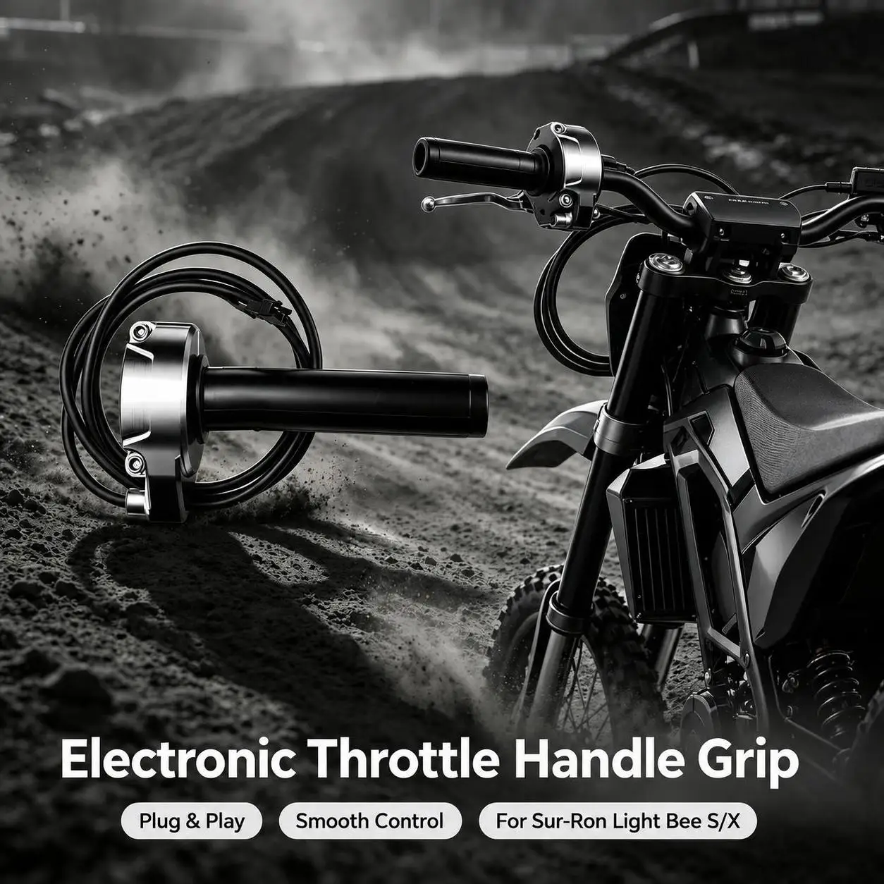 Image of Elektronischer Gasgriff für Motorräder für SurRon Light Bee S X Elektro-Motocross Metall ABS Gummi Gasgriff