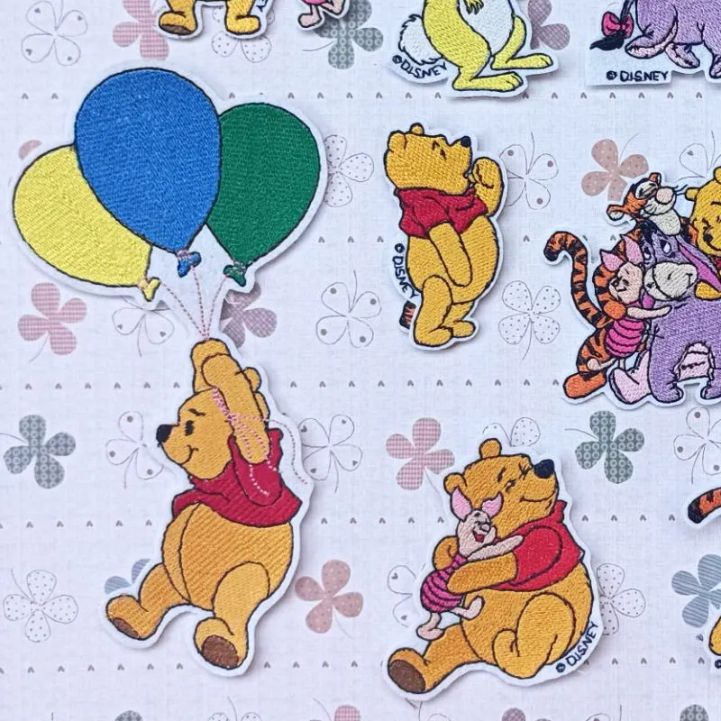 Disney Iron On Patches For Clothes Kawaii Embroidery Patch For Cothes Winnie The Pooh Appliques For Clothing Cute Velcro Patch