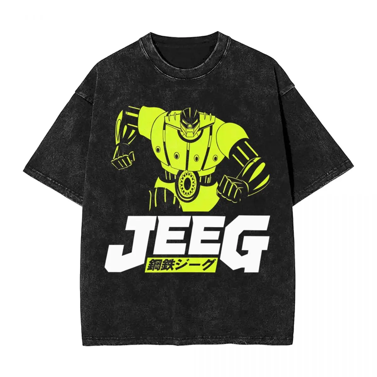 

Harajuku 100% Cotton Oversized Tshirt,Men Short Sleeve Tees,Mechas 02 Steel Jeeg Robot Summer Loose Washed Tops T-Shirt