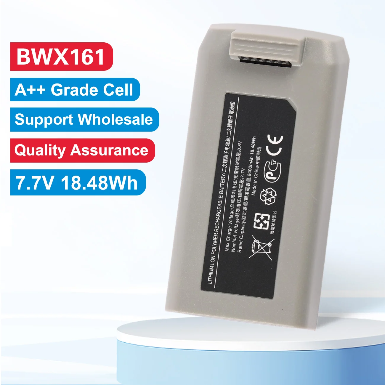 

Запасная батарея для дрона BWX161, совместимая с интеллектуальной полетной батареей Mini 2, 7.7V 2400mAh/18.48Wh