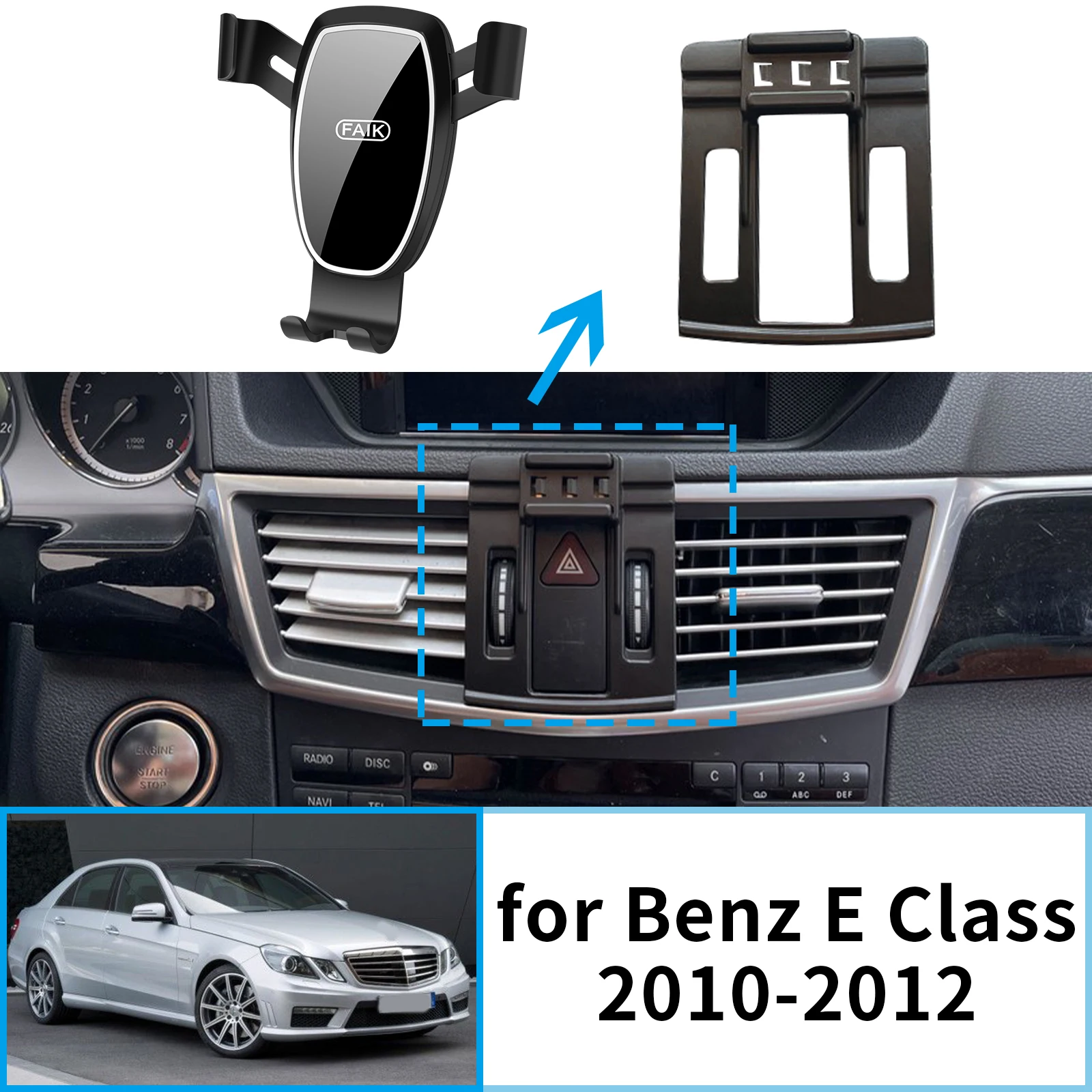 

Car Mobile Phone Holder for Mercedes Benz E Class E200 E300 W212 2010 2011 2012 GPS Bracket Accessories Navigation Stand Auto