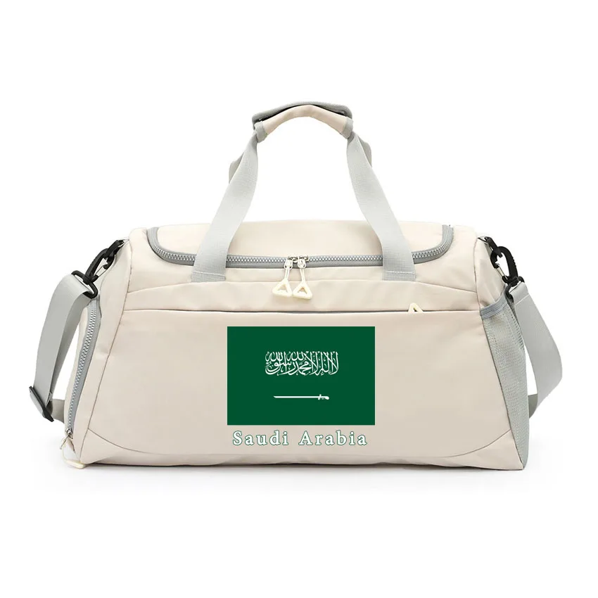 

Saudi Arabia Flag Printed Shoulder Bag Travel Luggage Bag with Shoe Handbag Fitness Yoga Basketball Football Shoulder Handbags