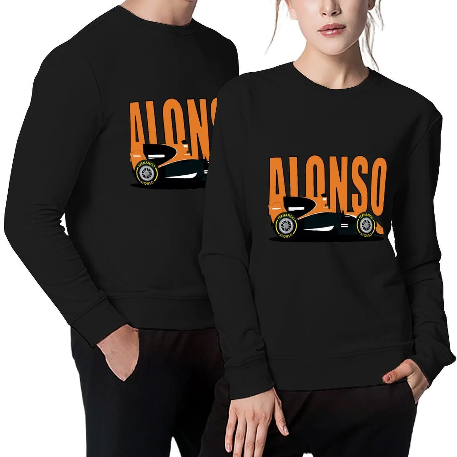 

Fernando Alonso Squashed F1 Car 2017 Pullover men's winter sweater men's coat men clothing mens clothing sweatshirts men