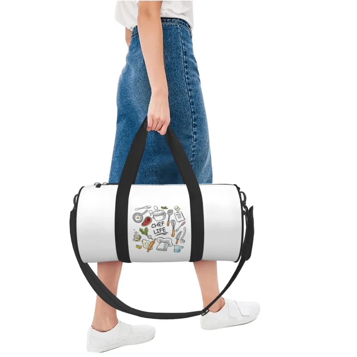 Chef Life Large Duffle Gym Bag Multi-Functional Duffle Travel Bags Handbags Fitness bag