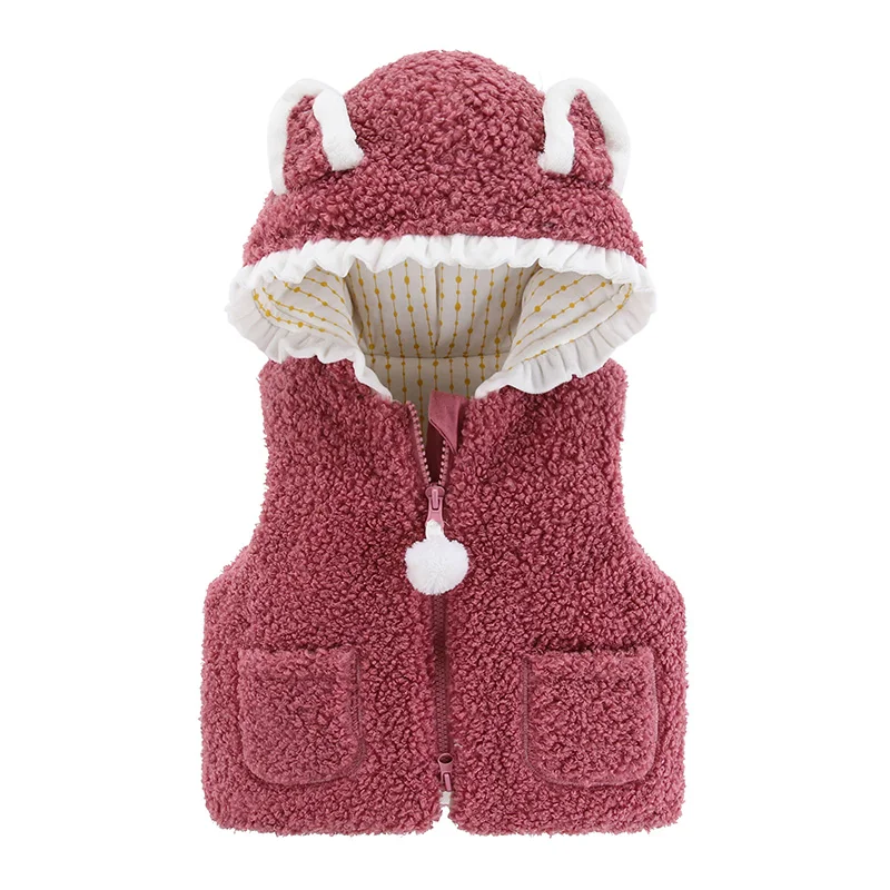 Boys Girls Autumn Cartoon Dinosaur Hooded Vest Coat Baby Kids Warm Waistcoat Outerwear Clothing Infant Jacket for 0-4 Years