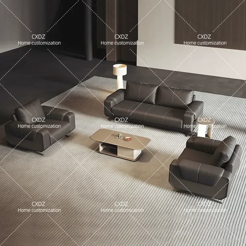 Modern Minimalist Office Sofa Light Luxury Reception Sofa Set for Executive Space Business Negotiation Lounge Furniture